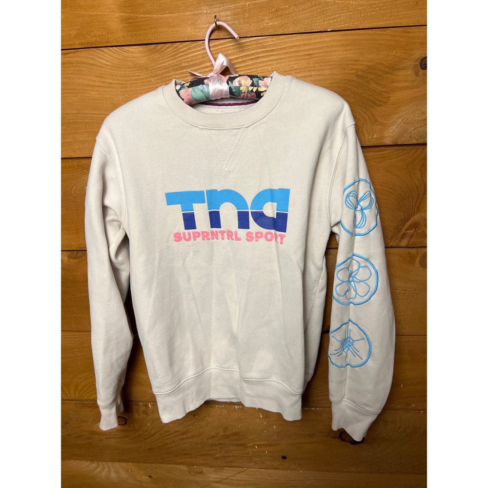 Aritzia Tna‎ Womens XXS Sweatshirt Crewneck Graphic Sleeve Print Superntrl Sport